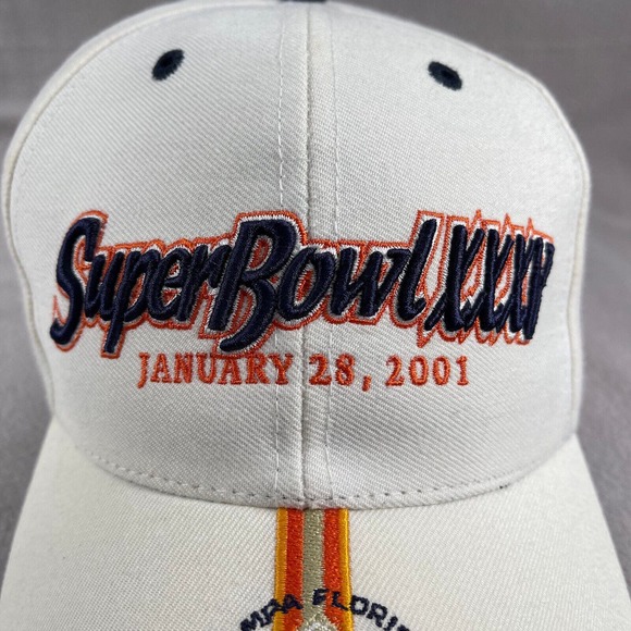 Super Bowl XXXV Hat Mens OS White Wool Baltimore Ravens NY Giants‎ Y2k - Picture 5 of 12